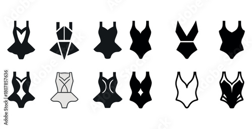 Variety of swimsuit silhouettes featuring diverse designs and cuts
