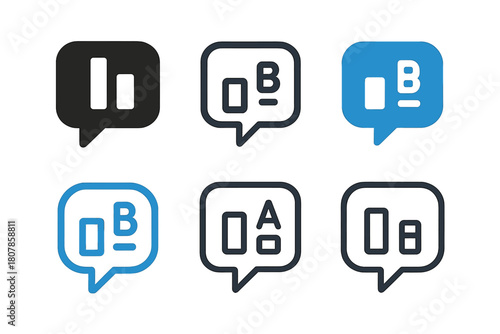 Live Polling Icons. Live Polling Graphics. Icon set. Set Logo of live polling graphics: ballot box merged with real-time chart line. harmonious logo variations