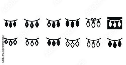 Minimalist earrings icons set with various geometric designs