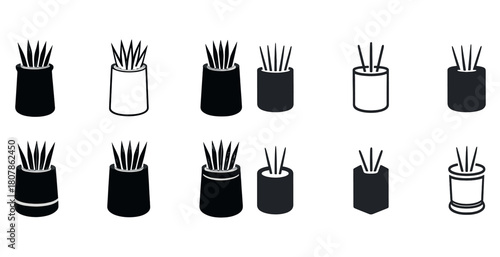 Black and white vase illustrations with minimalist designs