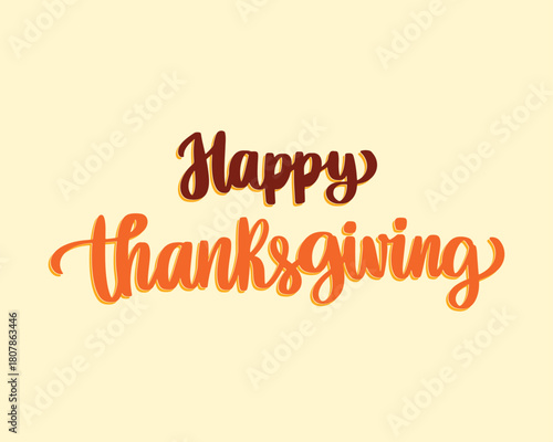 Happy thanksgiving Typography image, happy thanksgiving greeting card, thanksgiving wishes vector, thanksgiving text design 
