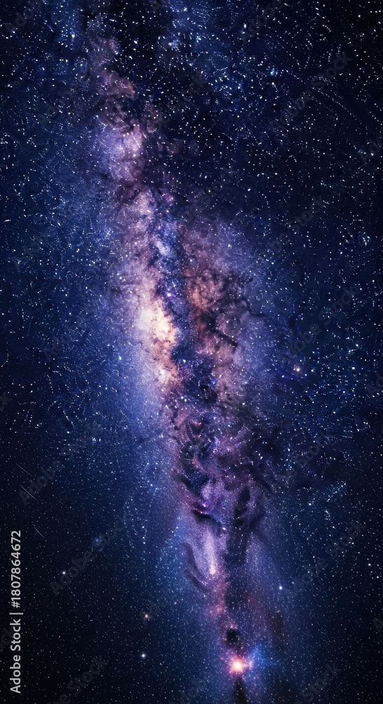 Fototapeta premium Vivid Milky Way Galaxy Nebula Cosmic Space Stars