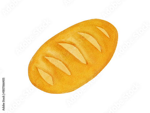 watercolor delicious bread illustration 