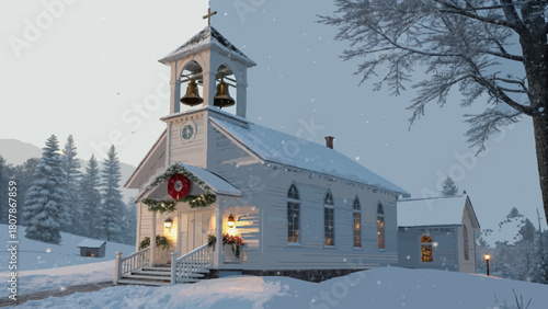 Church in the snow 