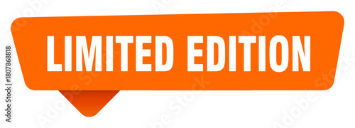 limited edition sticker. limited edition orange sign isolated on transpatent background
