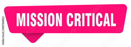mission critical magenta sticker isolated on transpatent background. mission critical sign