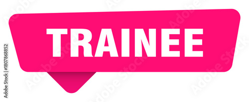 trainee magenta sticker isolated on transpatent background. trainee sign