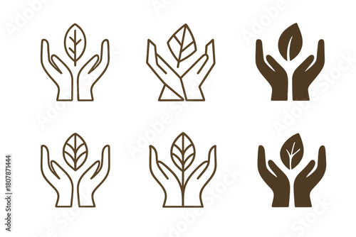 Natural Beauty Logos. Natural beauty treatments and skincare for health. Icon set. Set Logo of Natural beauty treatments and skincare for health: facial mask