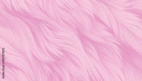 Realistic vector pink fur texture background. Soft pastel pink fur texture with flowing fibers creating a smooth, fluffy, elegant background. Ideal fashion, luxury design, cosmetics, textile visuals.