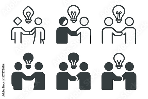 Event Preparation Logos. Helping someone prepare for a big event or transition. Icon set. Set Logo of helping someone prepare for a big event or transition: