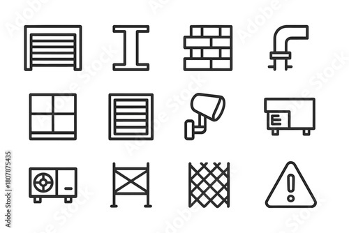 Industrial Icons Set. Human Activity. Solid icon set of Human Activity: factory, car, smoke, oil barrel, bulldozer, pipeline, trash, power plant, dead tree,