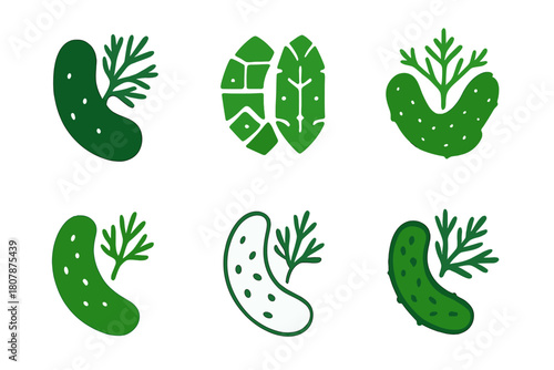 Pickled Food Logos. pickled food. Icon set. Set Logo of pickled food: open jar with pickling brine. harmonious logo variations of the same emblematic concept,