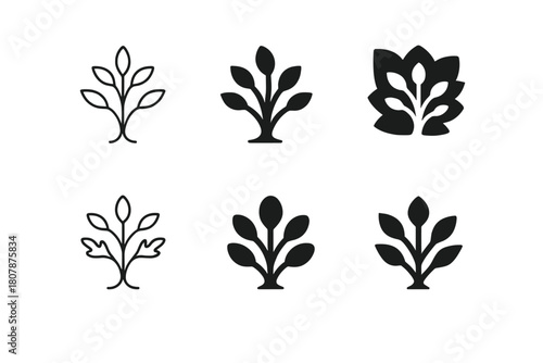 Invasive Species Logos. Invasive species. Icon set. Set Logo of invasive species: circular ecosystem being engulfed by foreign growth. harmonious