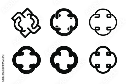 Pipeline Logo Variations. pipeline. Icon set. Set Logo of pipeline: factory pipeline system. harmonious logo variations of the same emblematic concept, each