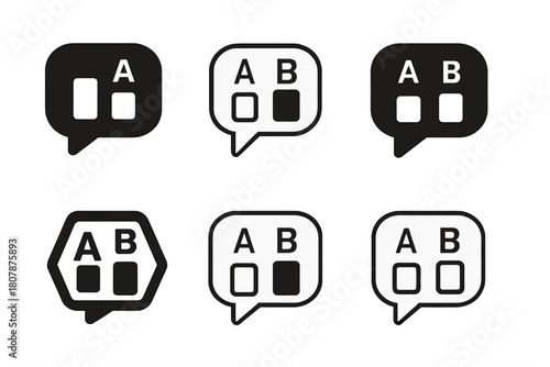Live Polling Icons. Live Polling Graphics. Icon set. Set Logo of live polling graphics: ballot box merged with real-time chart line. harmonious logo variations