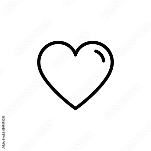 Black line art heart icon