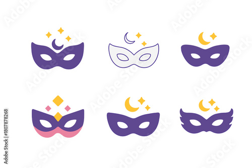 Nightlife Logo Variations. Nightlife. Icon set. Set Logo of Nightlife: Dancing silhouettes. harmonious logo variations of the same emblematic concept, each