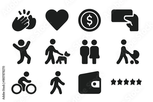 Urban Icon Set. Urban architecture. Solid icon set of Urban architecture: skyscraper, office tower, city bridge, dome, monument, art museum, library, modern