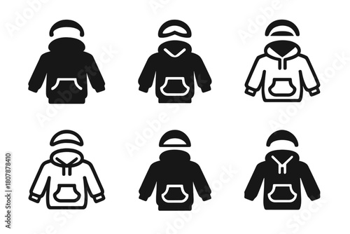 Work-From-Home Fashion Logos. work-from-home fashion. Icon set. Set Logo of work-from-home fashion: pajama top with stylish collar. harmonious logo variations