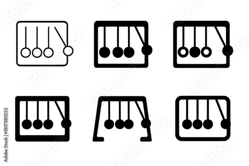 Physics Logo Variations. Physics. Icon set. Set Logo of Physics: Planet with orbit. harmonious logo variations of the same emblematic concept, each with