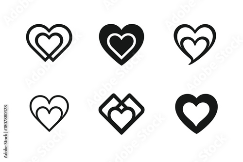 Romantic Logo Variations. Anniversaries and milestone moments in relationships. Icon set. Set Logo of romantic moment: champagne glasses clinking. harmonious