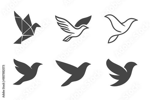 Biodiversity Logo Variations. Biodiversity preservation. Icon set. Set Logo of biodiversity preservation: butterfly. harmonious logo variations of the same