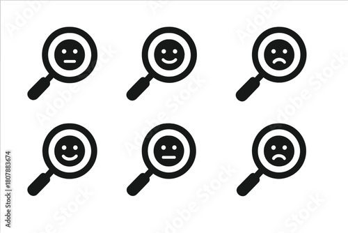Feedback Icon Set. Feedback tone perception. Icon set. Set Logo of Thumbs Up: Positive feedback. Flat solid, Symmetrical form, Stylized detail, Iconic shape,