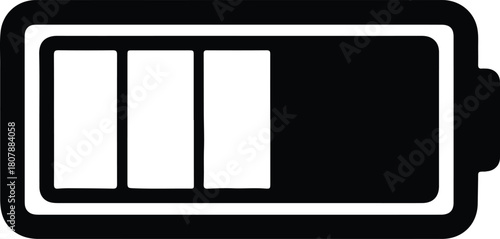 Illustration battery charging level icon with indicators silhouette vector
