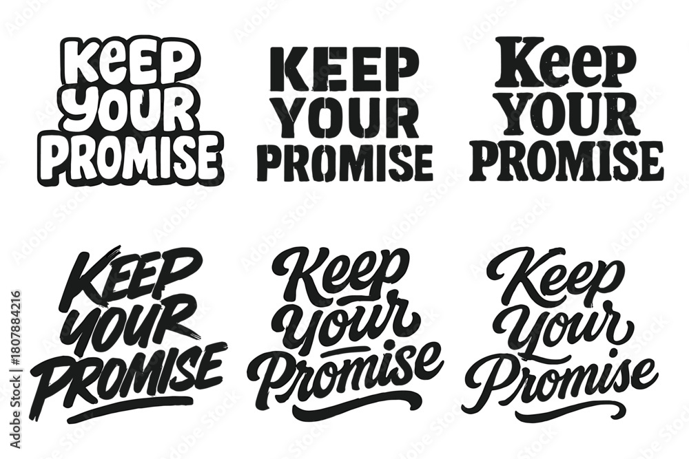 Fototapeta premium Harmonious Lettering Variations. Discipline fuels growth. Set lettering. harmonious lettering variations of the same emblematic concept, each with different