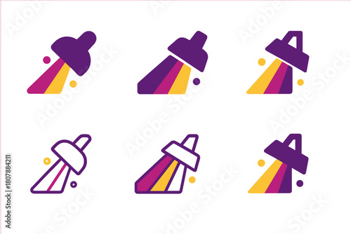 Nightlife Logo Variations. Nightlife. Icon set. Set Logo of Nightlife: Dancing silhouettes. harmonious logo variations of the same emblematic concept, each