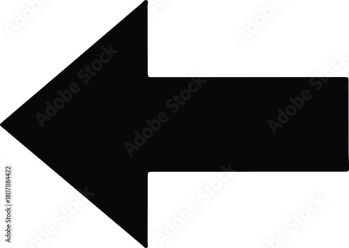 Illustration Black left arrow icon minimal style silhouette vector