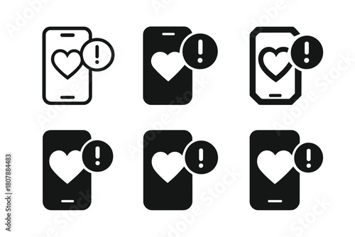 Emotional Notification Icons. Emotional weight of notifications. Icon set. Set Logo of emotional weight of notifications: notification count bubble with heavy