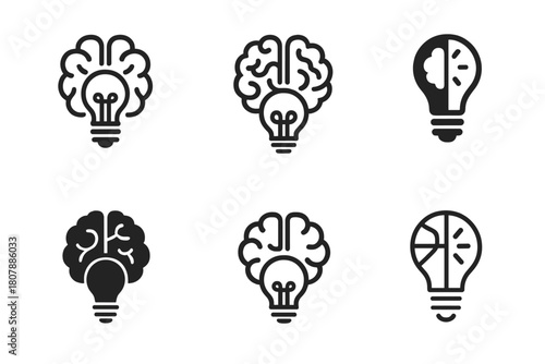 Research Logo Variations. Research. Icon set. Set Logo of Research: Laboratory flask. harmonious logo variations of the same emblematic concept, each with