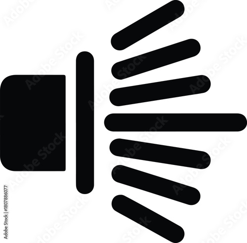 Illustration light beam headlight automotive symbol in simple silhouette vector