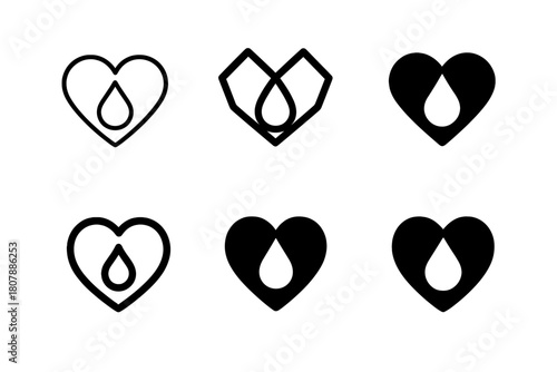 Wellness Drink Logos. Hydration and wellness drinks. Icon set. Set Logo of hydration and wellness drinks: hand holding a bottle. harmonious logo variations of