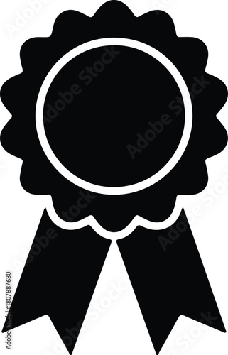 Illustration rosette badge quality guarantee award silhouette vector