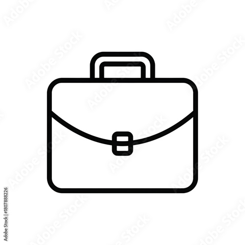 Isolated minimalist business briefcase line icon