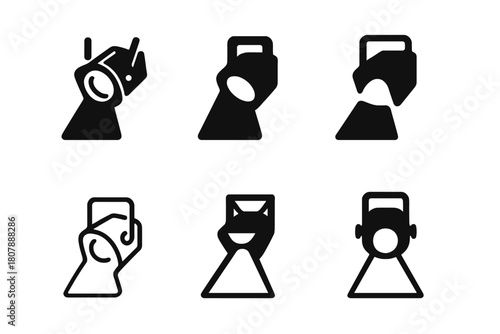 Music Festival Logos. Music festival flyer. Icon set. Set Logo of music festival flyer: DJ turntable. harmonious logo variations of the same emblematic