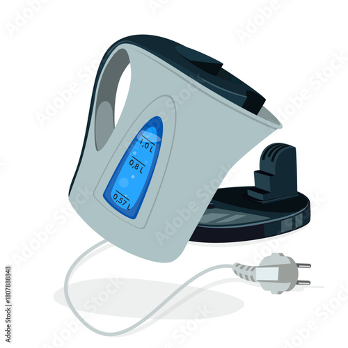 Modern Electric Kettle Vector Illustration Design