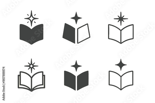 Micro-Mentorship Icon Set. Micro-mentorship moments. Icon set. Set Logo of micro-mentorship moments: shared light bulb. harmonious logo variations of the same