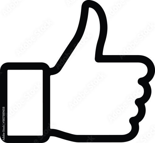 Illustration Thumb up simple icon hand gesture outline silhouette vector