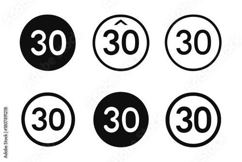 Traffic Management Icons. Traffic management. Icon set. Set Logo of Traffic management: Stop sign. harmonious logo variations of the same emblematic concept