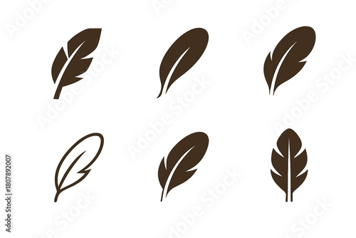 Ostrich Logo Variations. Ostriches. Icon set. Set Logo of ostriches: stylized ostrich silhouette with desert sun. harmonious logo variations of the same