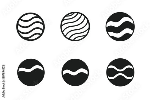 Geoid Logo Variations. Geoid. Icon set. Set Logo of geoid: contour lines forming Earth?s gravitational field. harmonious logo variations of the same emblematic
