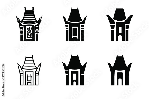 Hollywood Boulevard Icons. Hollywood Boulevard. Icon set. Set Logo of Hollywood Boulevard: street performer silhouette with guitar next to star tile.