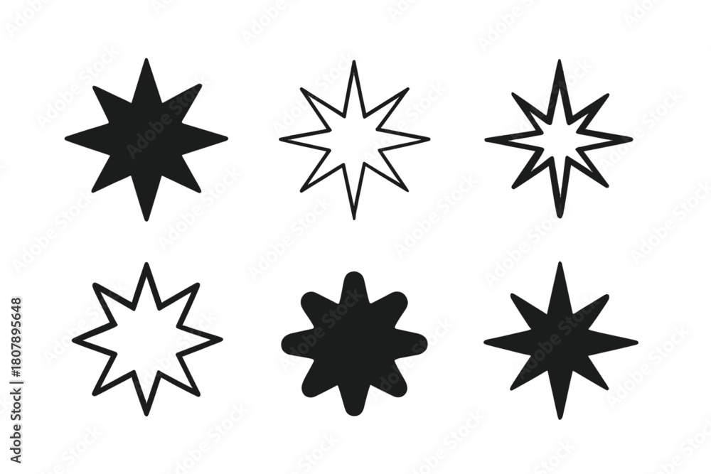 Obraz premium Burst Logo Variations. Burst. Icon set. Set Logo of Burst: dynamic radial explosion effect. harmonious logo variations of the same emblematic concept, each
