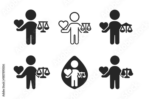 Moral Development Logos. Moral development. Icon set. Set Logo of Moral development: Child learning values. harmonious logo variations of the same emblematic