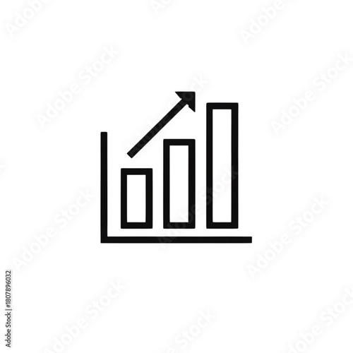 Business Growth Bar Chart Line Icon