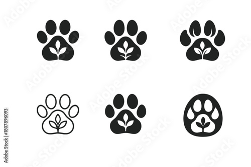 Biodiversity Logo Variations. Biodiversity preservation. Icon set. Set Logo of biodiversity preservation: butterfly. harmonious logo variations of the same