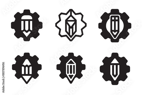 Study Skills Icons. Study skills. Icon set. Set Logo of study skills: calendar and clock symbolizing organized learning. harmonious logo variations of the same